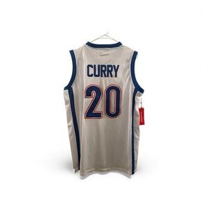 Steph Curry High School White and Navy Basketball Jersey